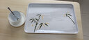 希迪北欧托盘家用放茶杯水杯杯子茶盘客厅长方形水果盘白色收纳盘子 方形加大号-富贵竹 实拍图