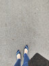MALOVE MZ王妃鞋春季新款编织通勤工作鞋职业舒适尖头平底单鞋女 深浅蓝条 38 实拍图