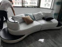 洛丹伦韩式时尚创意个性弧形真皮客厅头层牛皮现代简约贵妃皮艺沙发 2+1+2【右扶手】 图片颜色 实拍图