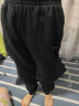 鸿星尔克儿童裤子男童裤子运动长裤舒适亲肤裤子纯色儿童运动裤 正黑-摇粒绒 165 实拍图