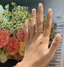 CRD克徕帝【现货闪发】钻戒女铂金钻石戒指订婚结婚戒指扭臂六爪 心花怒放【G0792E】 18分D-E色SI 实拍图