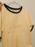 真维斯（JEANSWEST）短袖t恤女夏季新款纯棉女装上衣服撞色宽松ins风小个子女生半袖衫 米藏青 蝴蝶秘境橙 XL 实拍图
