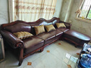 淘美庭美式复古真皮沙发实木牛皮沙发组合欧式古典奢华客厅家具转交沙发 单人位 实拍图