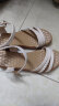 红蜻蜓女凉鞋夏季休闲坡跟女鞋透气妈妈凉鞋编织软底 WTK9194米色38 晒单实拍图