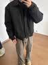 OEMG美式飞行员棉服夹克男士冬短款cleanfit百搭翻领外套保暖棉袄上衣 黑色 XL [建议130-150斤] 实拍图