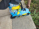 米高轮滑鞋儿童溜冰鞋旱冰鞋可调节初学休闲花式两用中小学生培训鞋S7 蓝色 S-7 M (推荐鞋码33-36) 实拍图