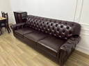 京鹊【评价2万+】美式沙发真皮法式复古沙发客厅四人位直排大巴顿沙发 单人位+三人位 尊享版+进口牛皮+实木框架+5公乳胶【全真皮】 实拍图