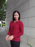 恒源祥羊的毛衫翻领针织衫女春秋款2024新款毛衣秋冬打底上衣 卡其 L 建议105-115斤 实拍图