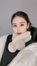 槿城真毛獭兔毛围巾女冬季保暖百搭可爱交叉皮草围脖濑兔毛绒加厚TT02 双球土白色 实拍图