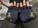 途尊手套男冬季露手指初中学生自行车骑行情侣毛线半截翻盖男生冬保暖 深灰色小鹿【半指翻盖手套】 实拍图