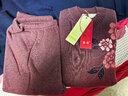 奉孝 奶奶冬装保暖女套装中老年人妈妈秋衣老太太加绒秋裤加厚秋冬 玫红色 3XL（建议120-135斤） 实拍图