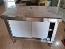不锈钢拉门工作台操作台厨房储物柜商用打荷台面案板饭店切菜桌子 组装款长100宽50高80cm单通 实拍图