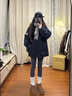 舒芳蝶（shufangdie）棉服女2025冬季新款大毛领派克服羽绒棉衣韩版休闲设计感棉袄外套 藏青色 M 实拍图
