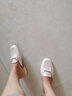 断码清仓品牌包头半拖鞋女外穿2023年春夏新款粗跟凉拖懒人拖鞋 米白色 37 实拍图