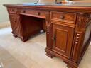 乐满庭美式书桌全实木复古办公桌奢华大气欧式别墅总裁老板桌雕花1.8米 1.6米实木框架单张书桌 常规桌面 实拍图