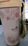 富光拾喜（FUGURNG BESTJOY）保温杯咖啡杯男女士陶瓷内胆随行杯学生吸管水杯子 粉樱花520ml 实拍图