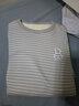 浪莎儿童保暖内衣加绒加厚男女童阳离子秋冬季保暖套装男女孩秋衣秋裤 宽条纹-浅灰 160 建议身高150-160cm 实拍图