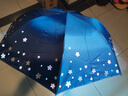 天堂伞黑胶防紫外线遮阳伞清新晴雨伞三折防晒伞折叠伞超轻两用太阳伞 樱花物语（黛蓝色） 实拍图