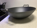 小幸福鑄鐵（KITCHEN LITTLE HAPPINESS KITCHEN）传统加厚双耳铸铁锅老式圆底大铁锅家用生铁锅无涂层不粘锅燃气用 36cm（圆底）+玻璃盖+手套 36cm 实拍图