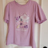 真维斯（Jeanswest）女装夏季薄款纯棉宽松短袖t恤女百搭体恤衫小清新印花圆领上衣JR 浅紫8310 XL 175/96A 实拍图