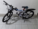 凤凰（Phoenix）折叠山地自行车男女成人学生青少年单车双减震碟刹轻便变速折叠车 白兰六刀轮/显档变速/三套全轴承 24速高配-26寸（身高160-185CM） 实拍图