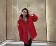 波司登（BOSIDENG）极寒反季90鹅绒羽绒服女冬季加厚连帽收腰短款明星同款外套 光韵红1903 M 165/88A 体重约110-120斤 实拍图