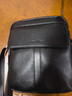 阿诺妮斯单肩斜挎包男士牛皮小包竖款单肩包男头层牛皮迷你小挎包随身斜挎小背包商务挎包 1711-2  大号 黑色 实拍图