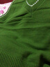 翊尚美针织马甲女春秋可外穿短款V领背心上衣25年新款宽松内搭坎肩 绿色 均码 【推荐80-140斤】 实拍图