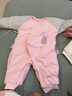 人之初婴儿衣服秋冬季0-3月6男女宝宝连体衣新生儿夹棉偏开棉哈衣棉衣 粉色 59cm 实拍图