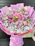 冉子花坊鲜花速递粉玫瑰百合向日葵混搭花束生日礼物全国同城配送真鲜花 韩式紫玫瑰绣球混搭花束 实拍图