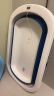 日康（rikang）婴儿洗澡盆新生儿大号可折叠感温浴盆  可配浴床浴网 X1032-1蓝色 晒单实拍图