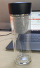 膳魔师（THERMOS）双层玻璃400ml男女水杯茶杯水纹行者带茶漏杯TCGB-400-D-BK 黑色 实拍图