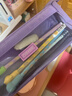 never笔袋巨能装ins风帆布高颜值铅笔袋小众透明袋简约糖果色学生女孩学习文具大容量 香芋紫-小号（大约容纳30支笔） 实拍图