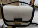 CHARLES&KEITH帆布拼接豆腐包单肩包斜挎包包女包复古生日礼物CK2-80782074 Black黑色 S 实拍图