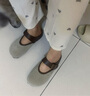 西遇包头半拖鞋女2025春季新款日系复古棕色懒人平底穆勒鞋勃肯鞋 浅灰色 37 实拍图