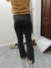 浪莎微喇叭鲨鱼裤女外穿夏季新款收腹提臀瑜伽裤高腰显瘦小个子打底裤 显瘦黑微喇叭【加长163cm以上】 M 【101-115斤】 实拍图