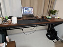 韵他实木电脑桌子双人电竞桌台式办公桌简约现代学习桌长方形书桌 黑胡桃桌+黑架【升级特厚30mm】 180*60*75cm 实拍图