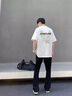 鲁雅尔美式街头重磅纯棉短袖t恤男夏季痞帅宽松潮牌五分半袖百搭打底衫 白色 XL 【建议120-140斤】 实拍图