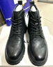 百丽（Belle）男靴潮搭马丁靴秋冬季褶皱牛皮休闲靴舒适短靴8CQ01DD3 黑色绒里 39 (245mm) 实拍图