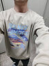 GENIOLAMODE卫衣男士秋冬季圆领时尚简约字母涂鸦百搭印花青年衣服 黑色 L 实拍图