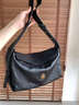 BAGTREE【明星同款】包包树奶盒包新腋下植鞣皮单肩斜挎通勤枕头hobo女包 中号-檀黑色 高级小众 实拍图