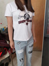 欧迪惠新款休闲裤女装套装2025年夏季韩版气质短袖衣服女直筒牛仔裤子女 白T+浅色 S 实拍图