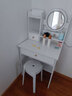 御乐欣梳妆台卧室化妆家用小户型化妆桌简约一体柜收纳带灯梳妆小桌子 升级实木【一抽带灯】60cm 单梳妆台 实拍图