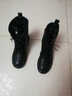 强人女靴侧拉链气质平跟马丁靴加绒保暖时尚女短靴 JDB263009 黑 39 实拍图