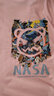 NASA GISS短袖t恤男纯棉夏季潮流男装圆领半袖男女学生情侣上衣宽松体恤衫 NS8099亮粉 S 建议90-115斤 实拍图
