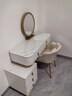 睡小蛙包安装岩板梳妆台化妆桌奶油风轻奢感卧室现代简约一体桌子 米白色100桌 +柜+智能镜+仙女椅 实拍图