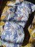 AB女纯棉无袖背心圆领印花妈妈上衣汗衫家居服 蓝底太阳花 XXXL 实拍图