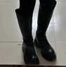 ZHR长筒靴女冬季保暖圆头显腿长不过膝靴子女便捷后拉链骑士靴INS百搭女靴 加绒可选 CQ03A 黑色（加绒） 36 实拍图