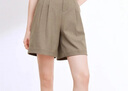 百图betu女装夏季新款短裤轻薄简约休闲百搭西装短裤女2403T81 卡其色 M 实拍图
