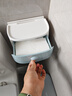 ecoco意可可卫生间抽纸盒纸巾盒厕所纸盒卫生纸置物架厕纸盒免打孔防水纸巾架 睿智蓝【双层】 实拍图